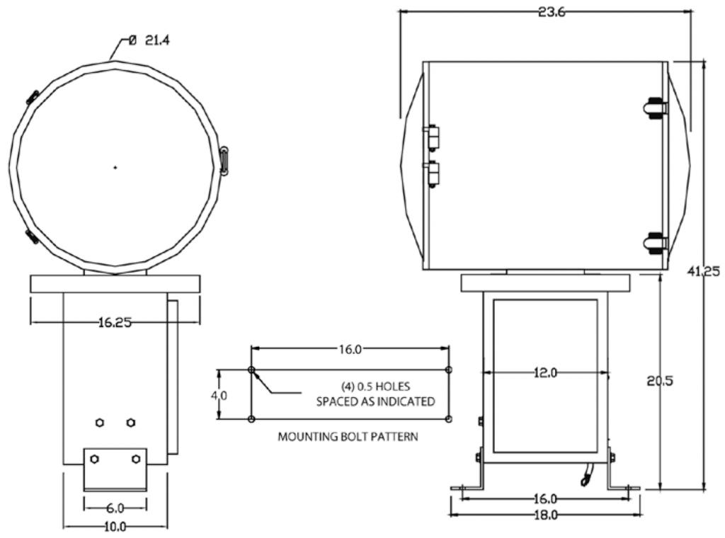 HBM 320 L802M Military Airport Rotating Beacon drawing