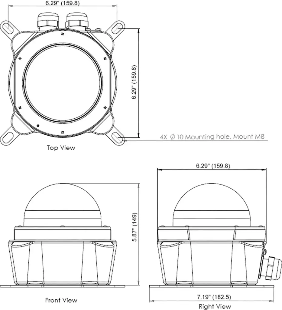Q-Obstruction Light Low Intensity 200 cd dimensions