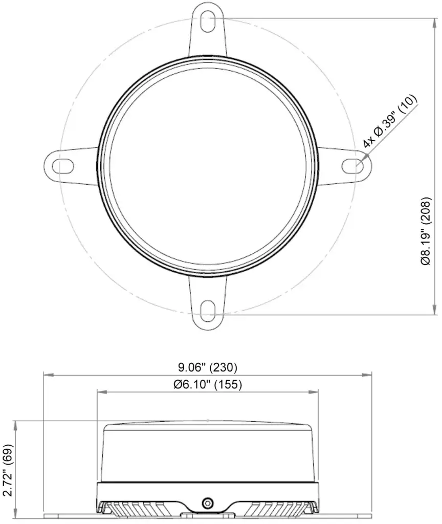 Q-Obstruction Light Low Intensity 32 cd OWS-LIOL-32 dimensions