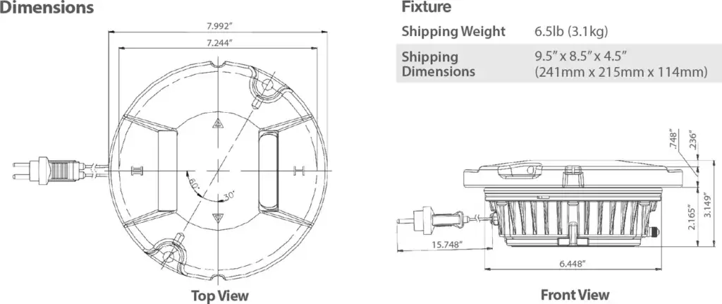 L-850A(L) LED Inset High Intensity Lights dimensions